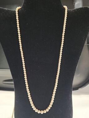 Vintage Cream Pearl Strand Necklace 24"